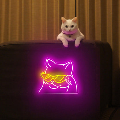 Cool Cat Neon Sign for Wall Decor