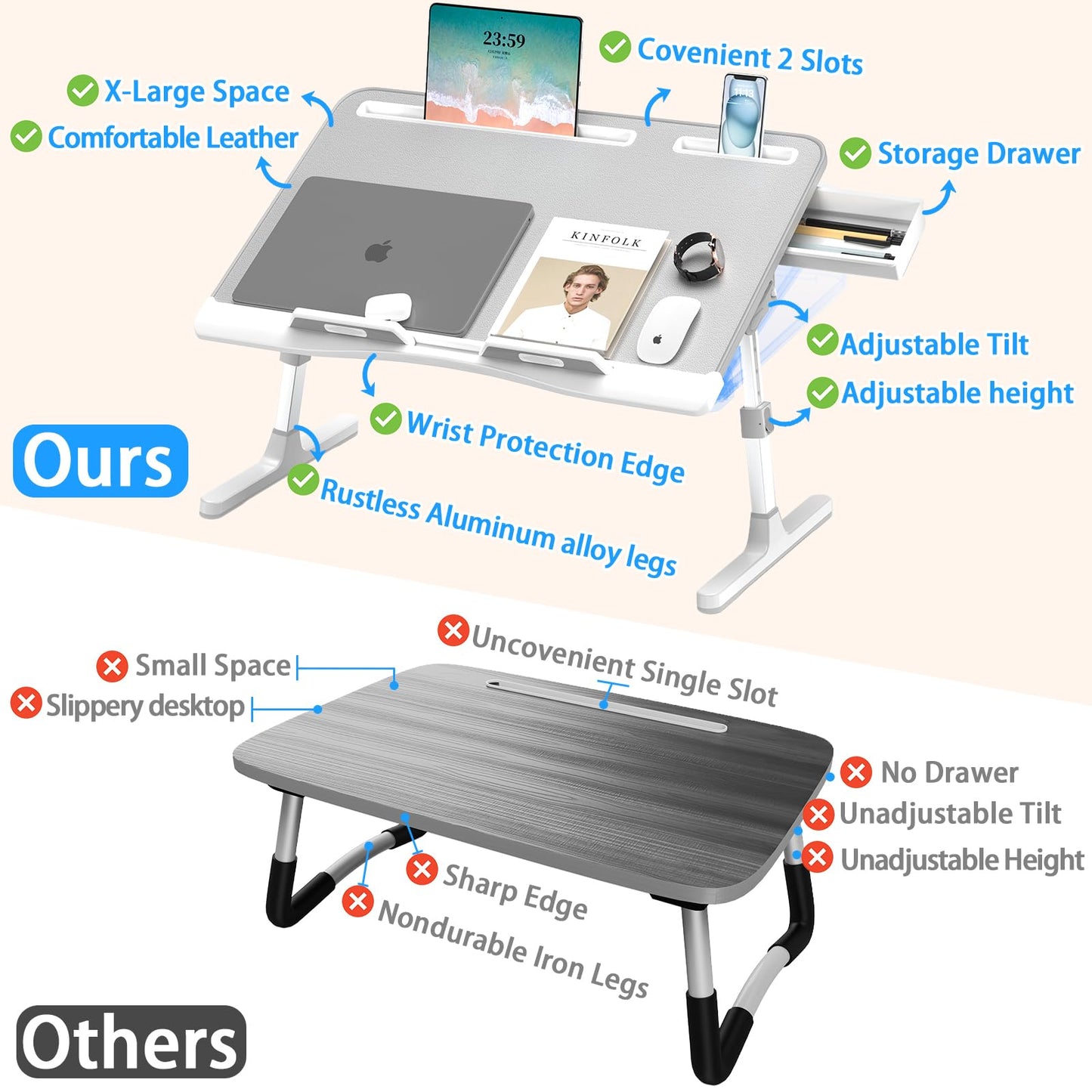 Adjustable Laptop Desk for Bed