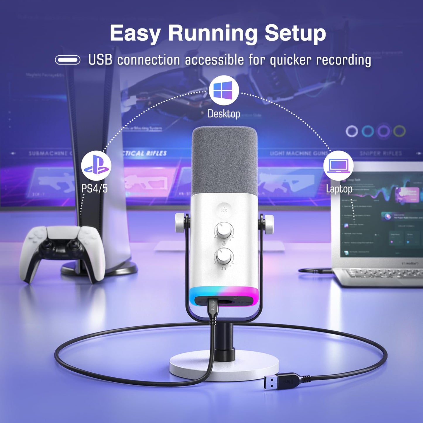 Gaming Microphone for Streaming Podcasting