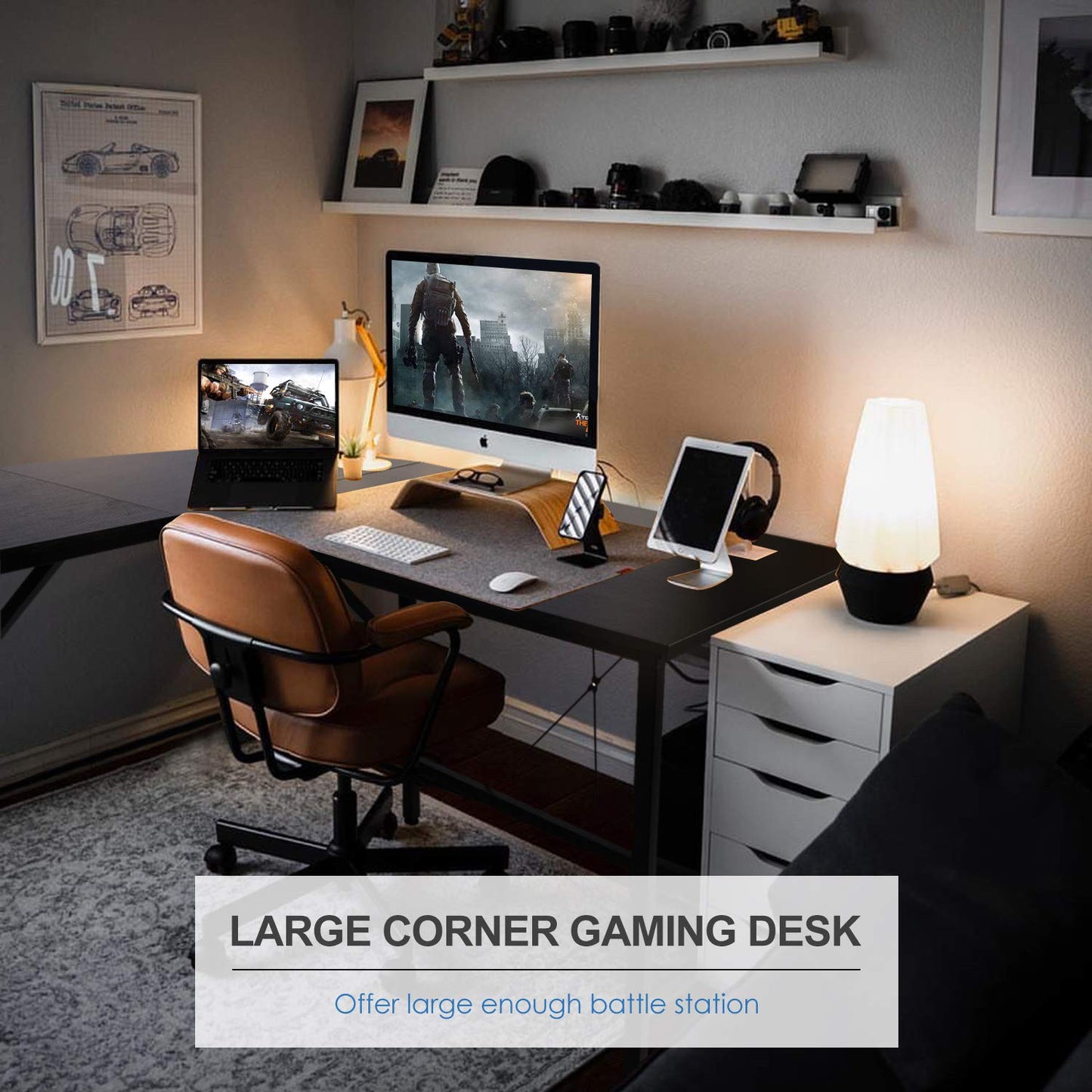 L Shaped Corner Gaming Desk