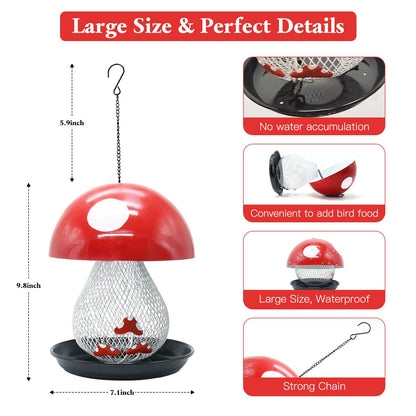 Squirrel Proof Mushroom Bird Feeder