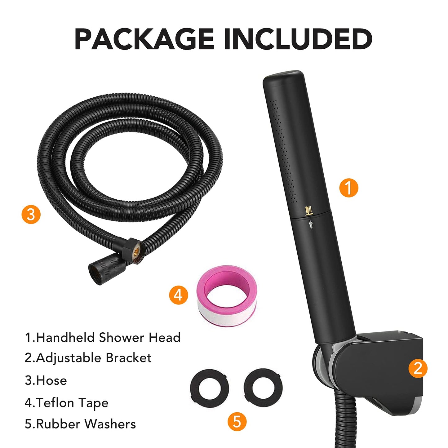 Black Brass Handheld Shower Head