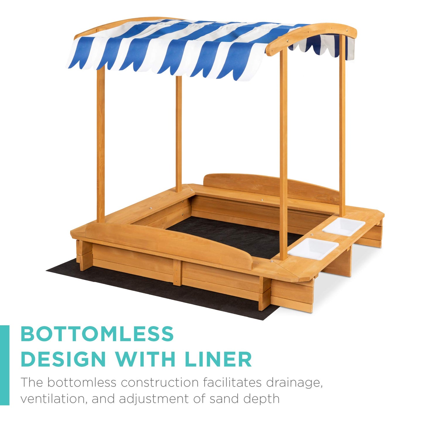 Kids Cabana Sandbox Play Station with Bench Seats