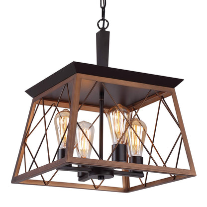 Rustic Four-Light Farmhouse Chandelier