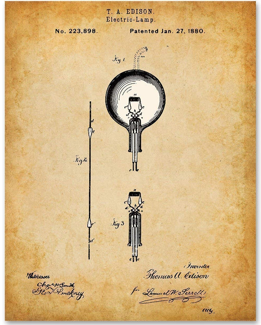 Thomas Edison Patent Print