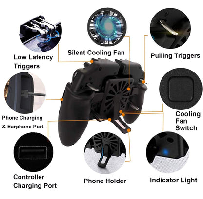 Mobile Game Controller with Cooling Fan