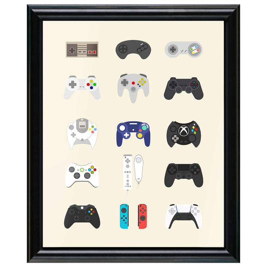 Retro Video Game Poster - Controllers