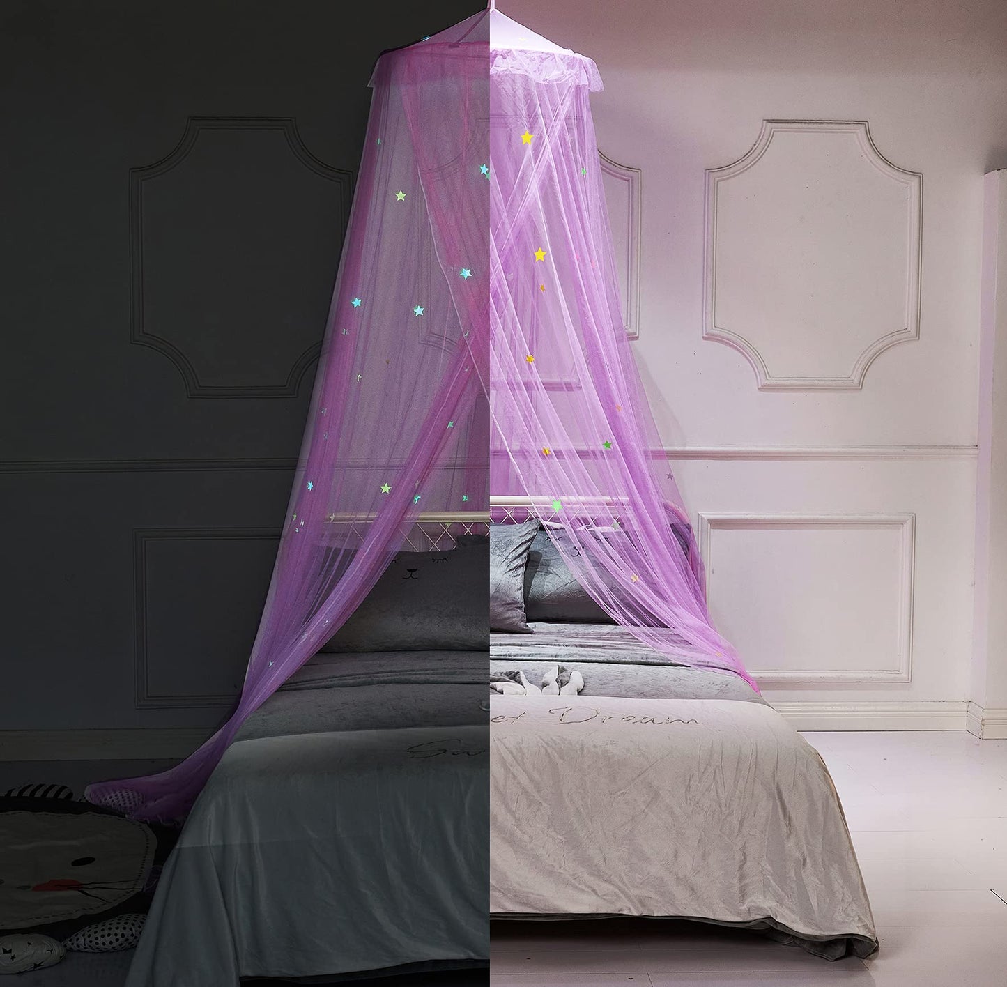 Purple Bed Canopy for Girls