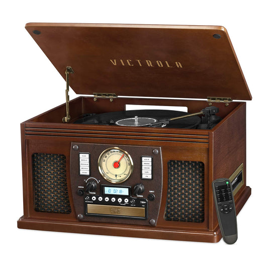 8-in-1 Bluetooth Record Player & Multimedia Center