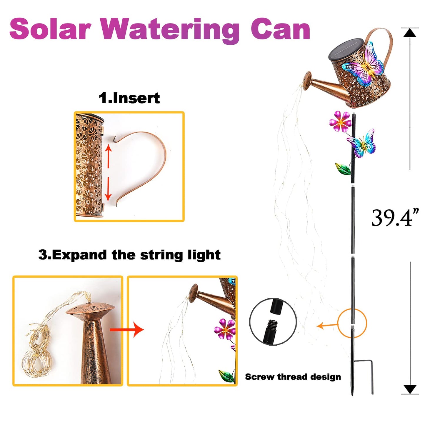 Solar Watering Can Lights