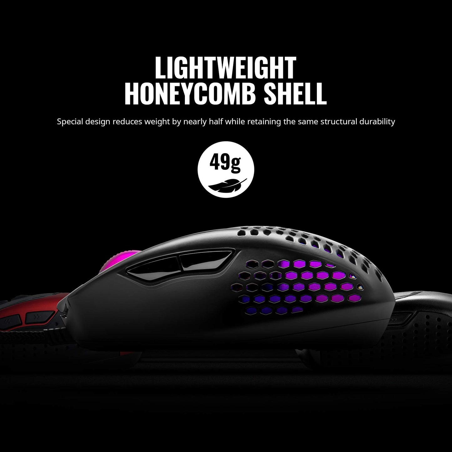 Lightweight Gaming Mouse with Ultraweave Cable