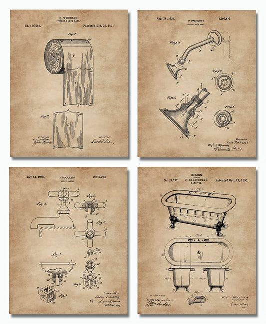 Patent Bathroom Prints