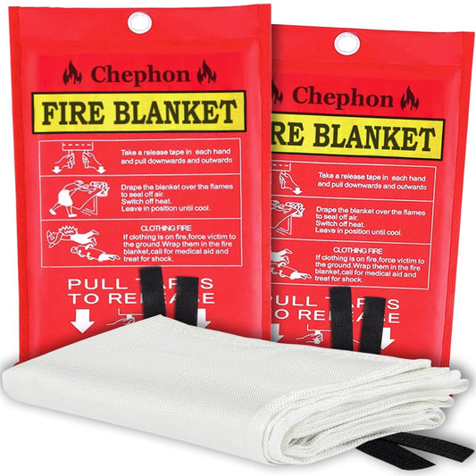 Emergency Fire Blanket - Fireproof Safety Blanket, 2 Pack