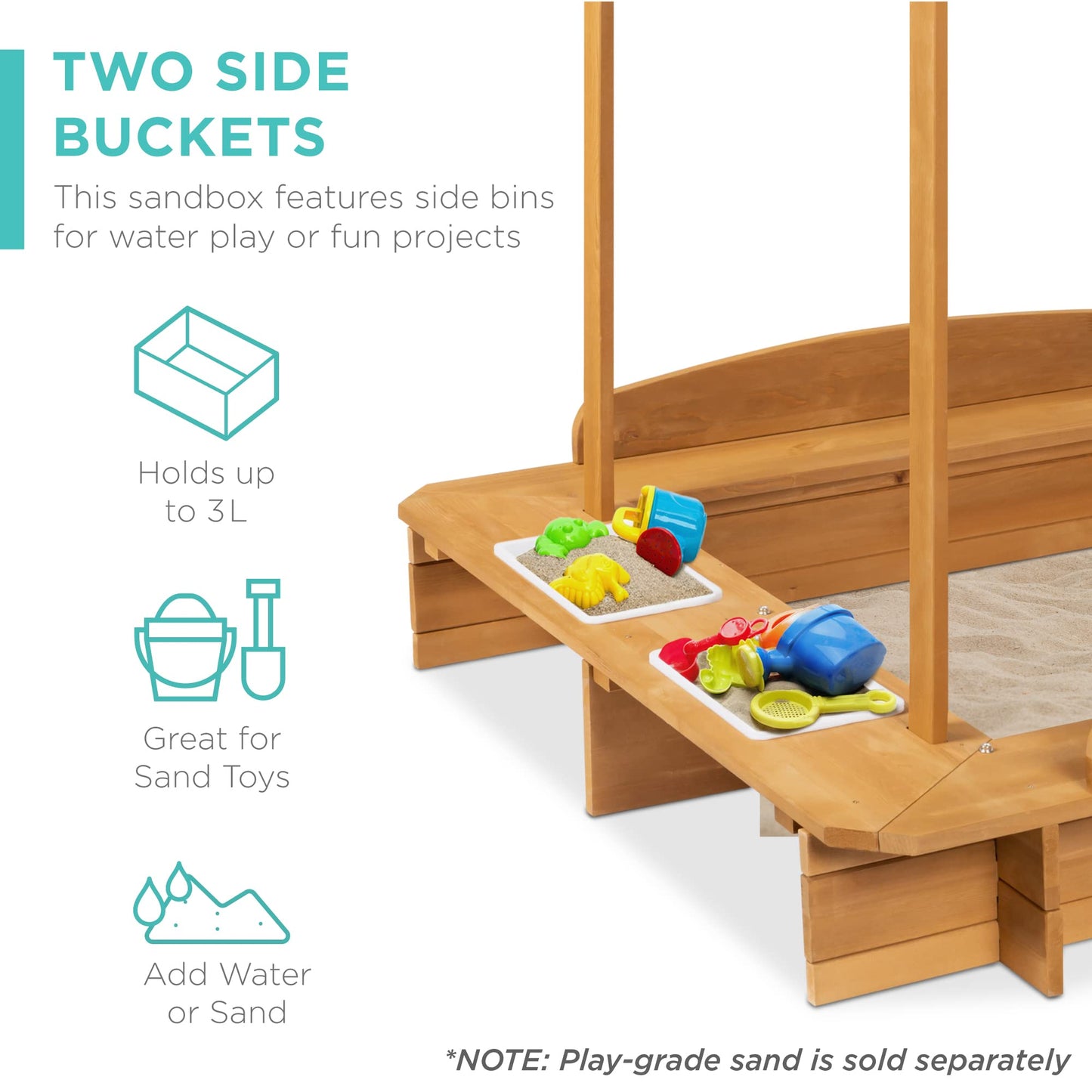 Kids Cabana Sandbox Play Station with Bench Seats