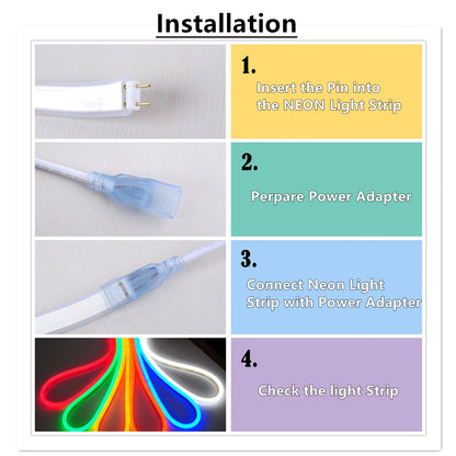 LED Neon Strip Lights - Waterproof, Dimmable, Blue