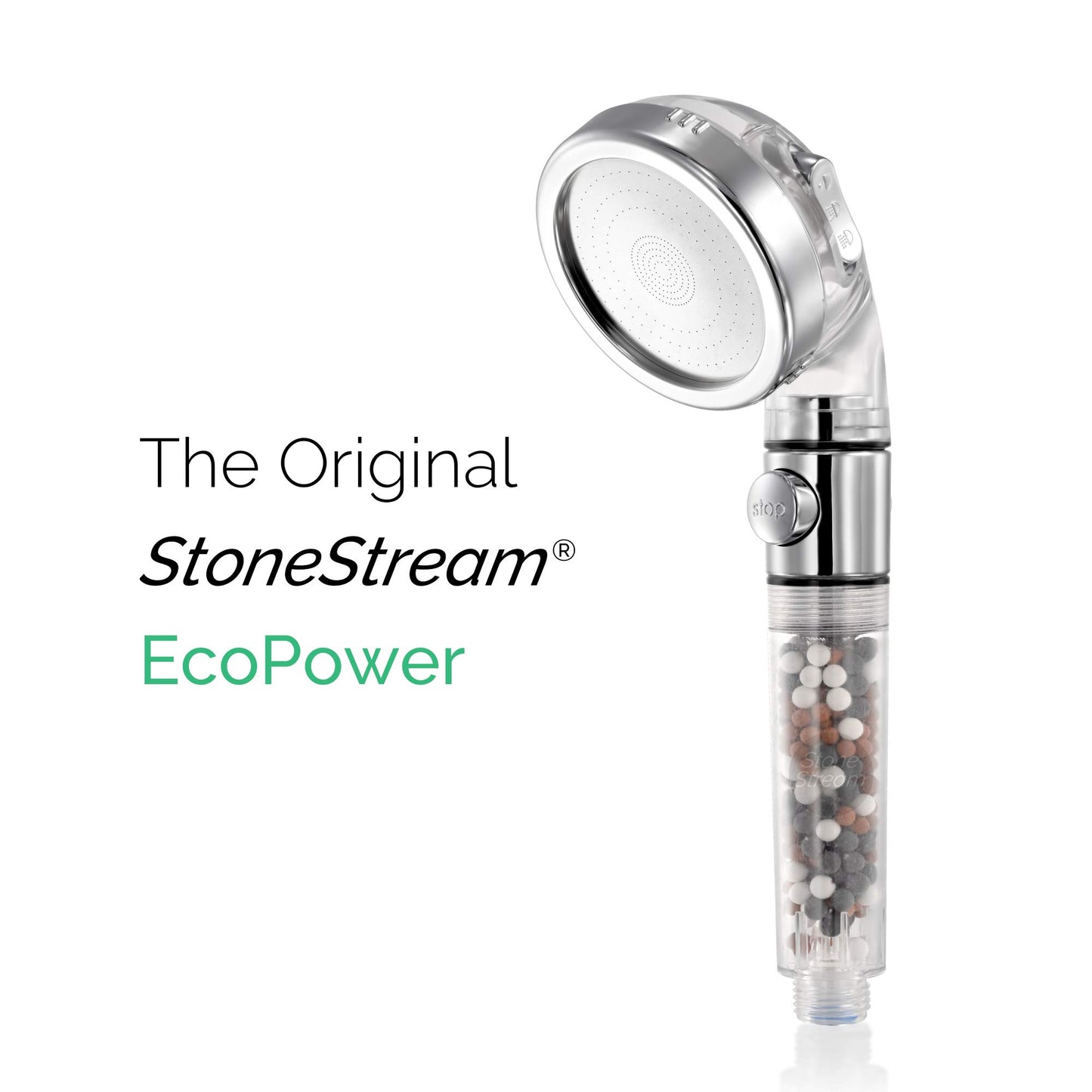 Original StoneStream EcoPower High Pressure Handheld Shower Head