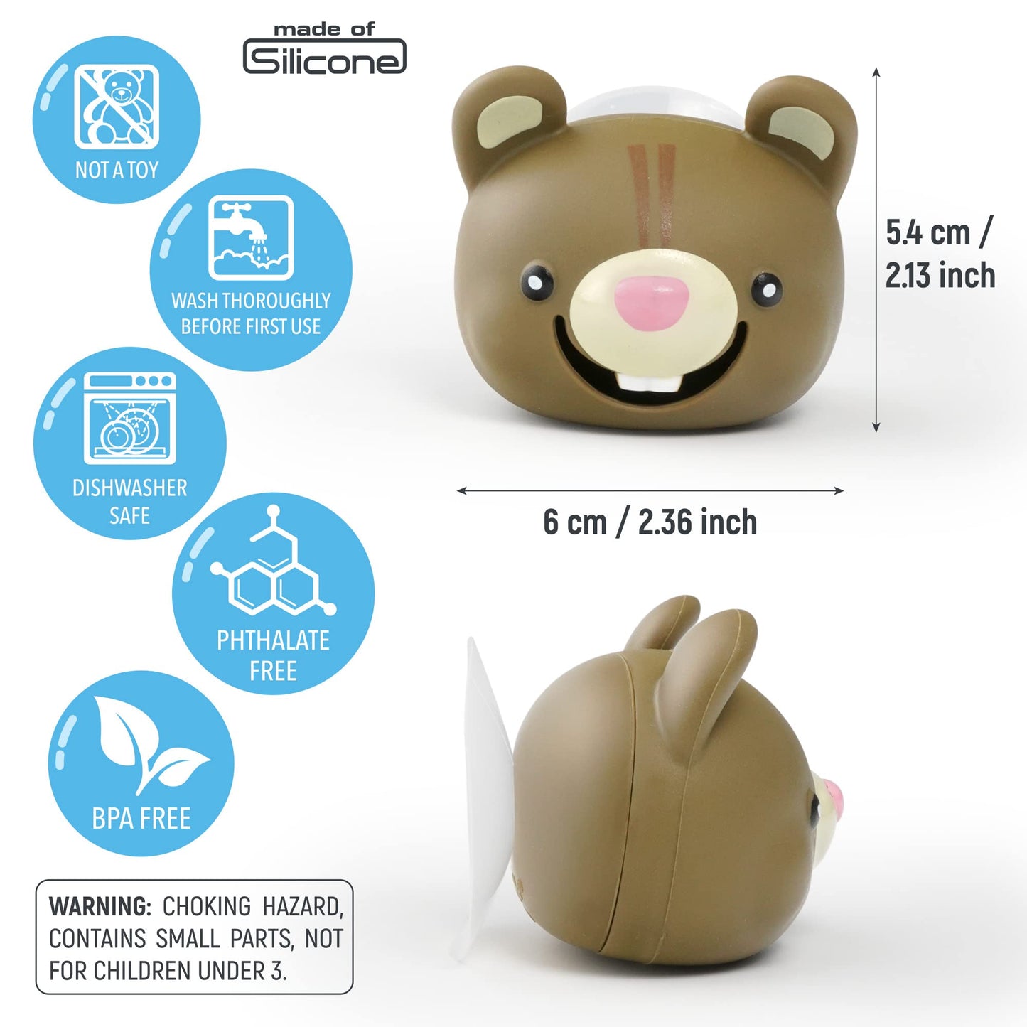 Animal Toothbrush Holder with Suction Cup