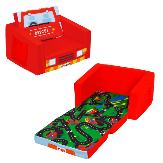 Kids Sofa Bed - Fire Truck Design