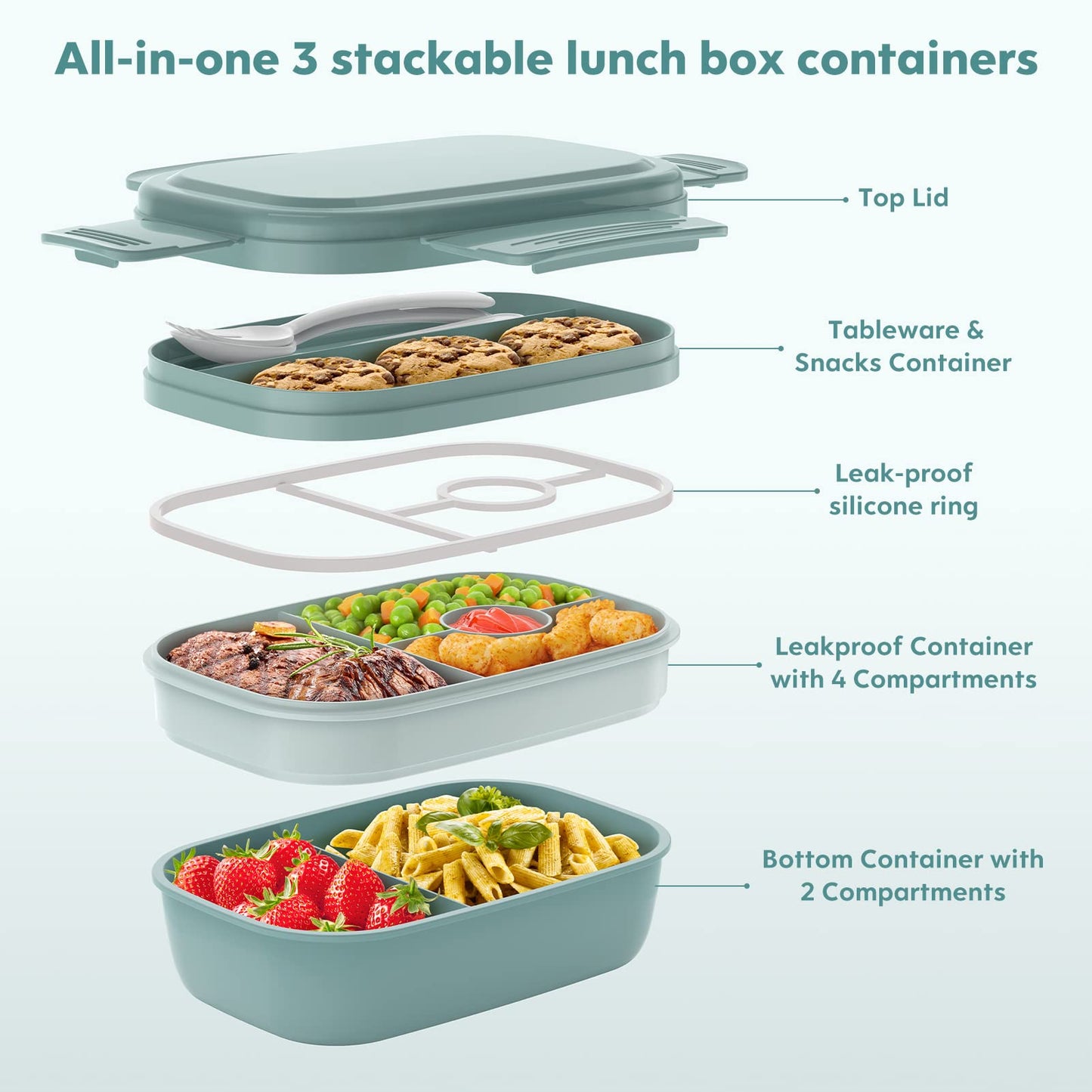 Adult Stackable Bento Lunch Box