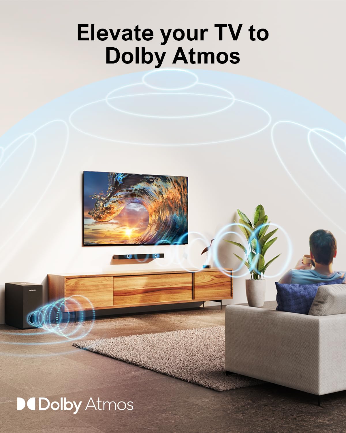 Sound Bar with Dolby Atmos and Subwoofer