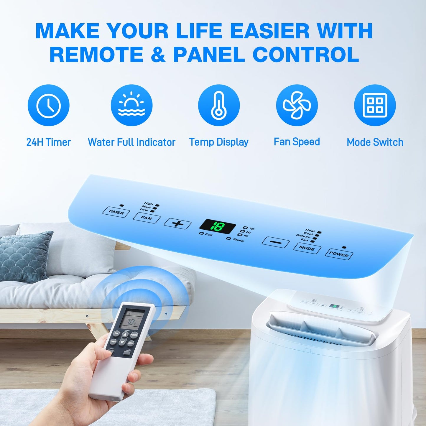 4-in-1 Portable Air Conditioner with Remote