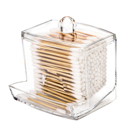 Clear Bathroom Organizer - Qtips Cotton Ball Holder