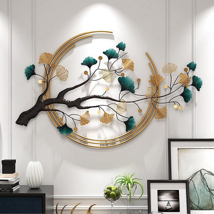 3D Ginkgo Leaf Metal Wall Art