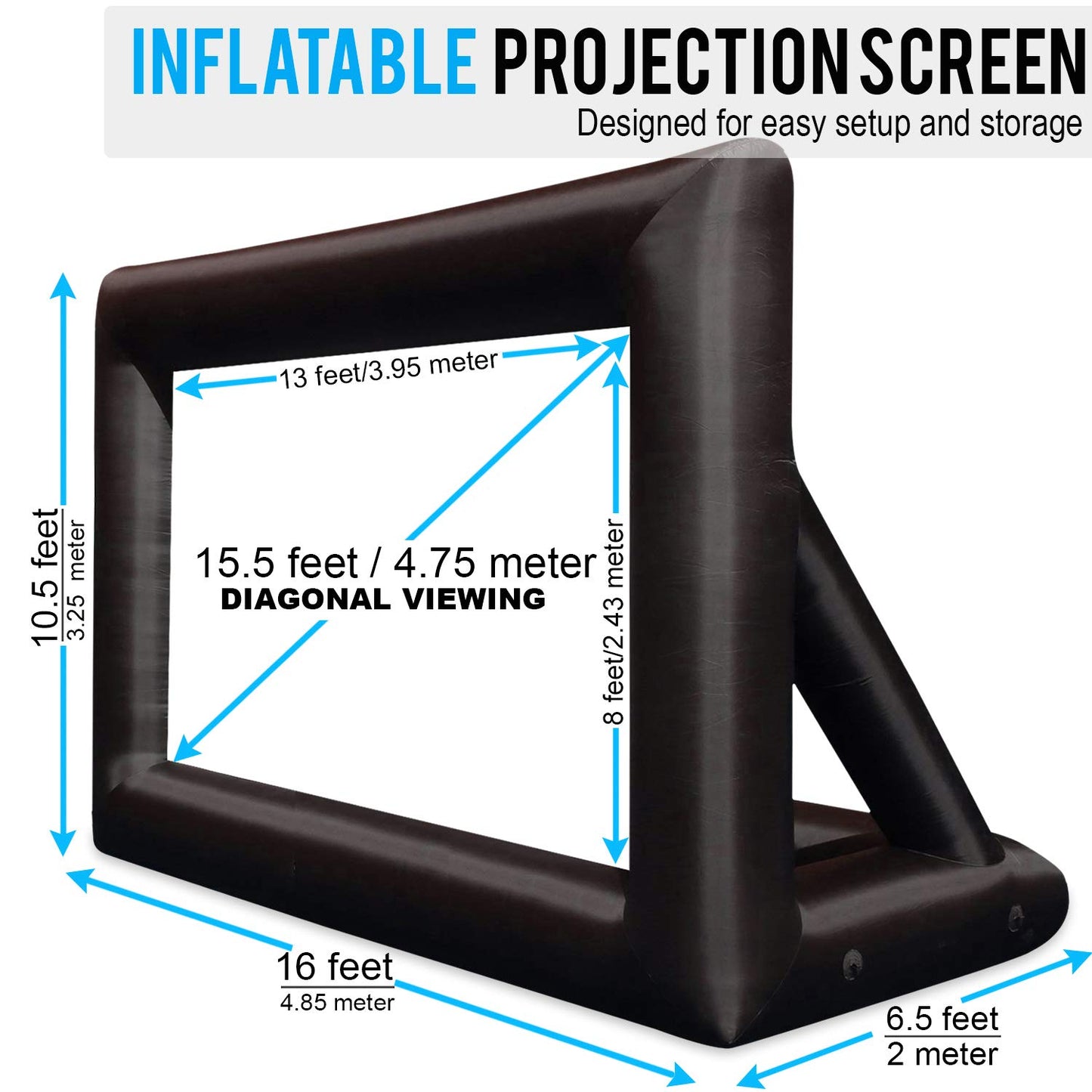 20 ft Outdoor Inflatable Projector Screen with Fan