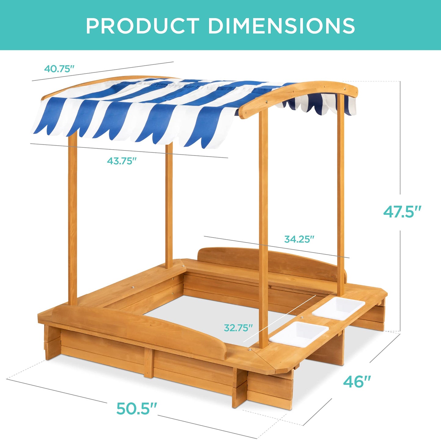 Kids Cabana Sandbox Play Station with Bench Seats