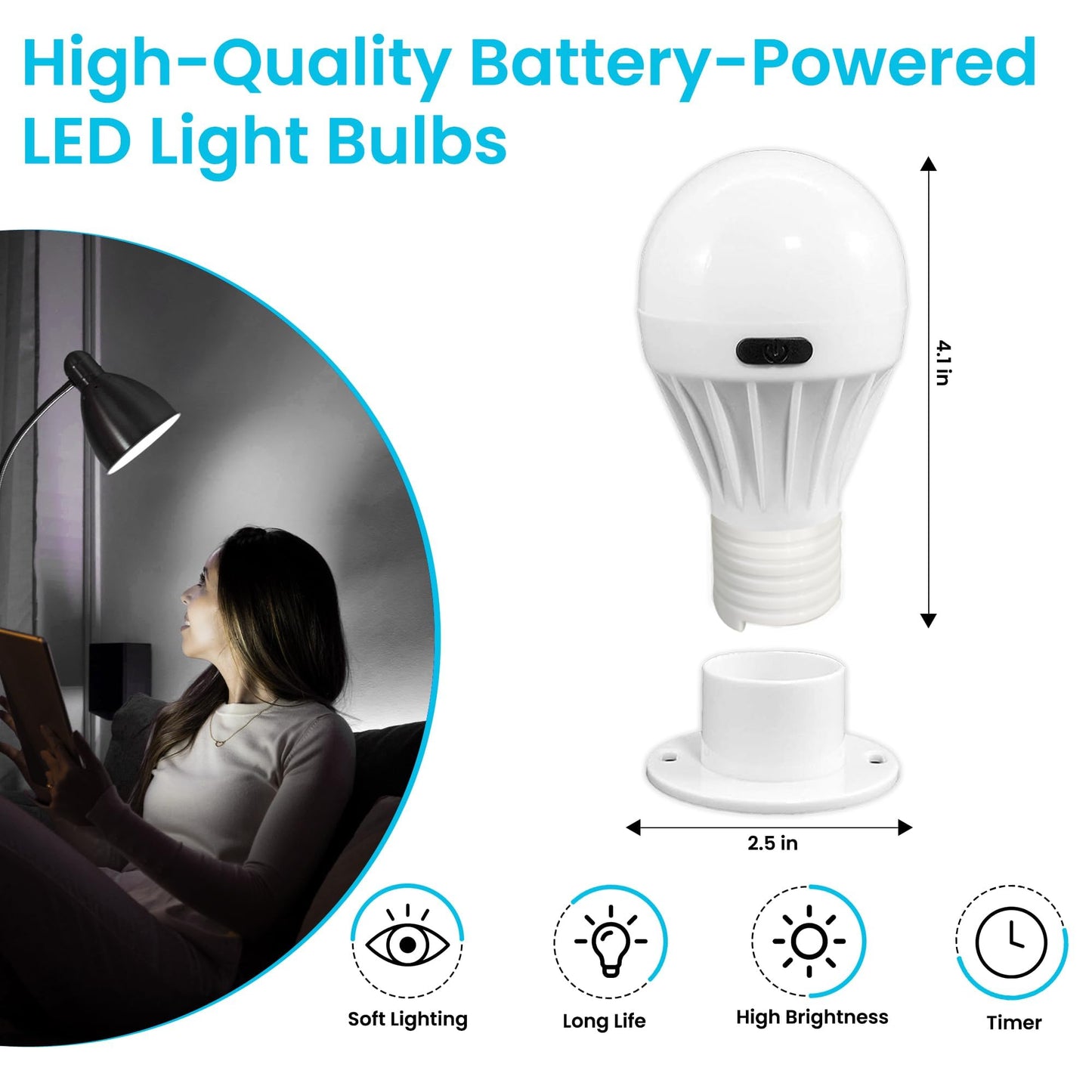 Portable Wireless COB LED Light Bulbs