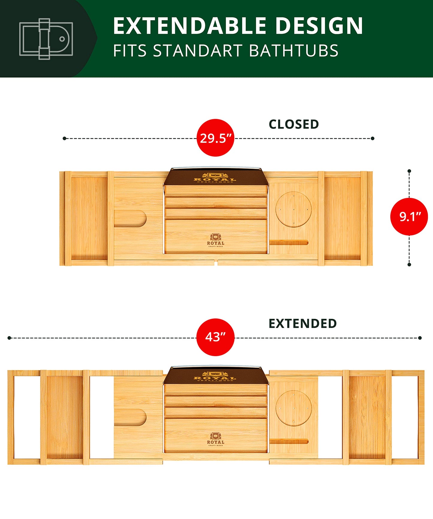 Expandable Bathtub Tray