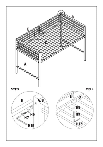 Princess Castle Twin Tent Bunk Bed