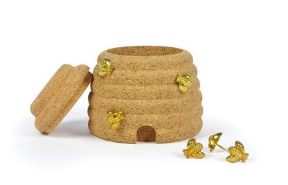 Busy Bees Cork Hive Box with Bee Pins