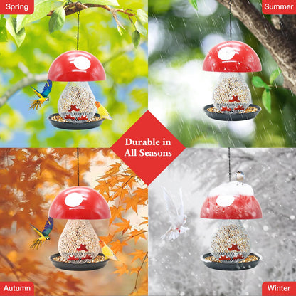 Squirrel Proof Mushroom Bird Feeder