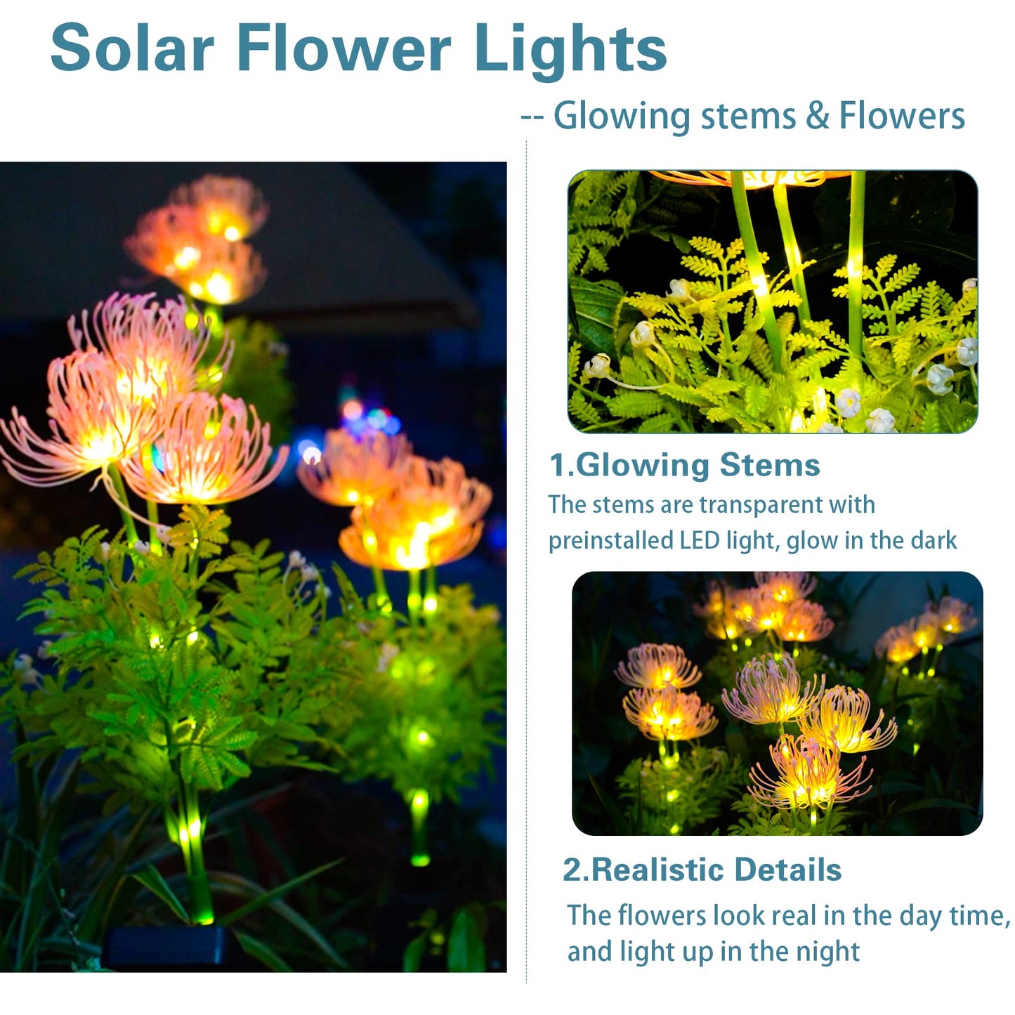 Solar Garden Lights - Glowing Flowers