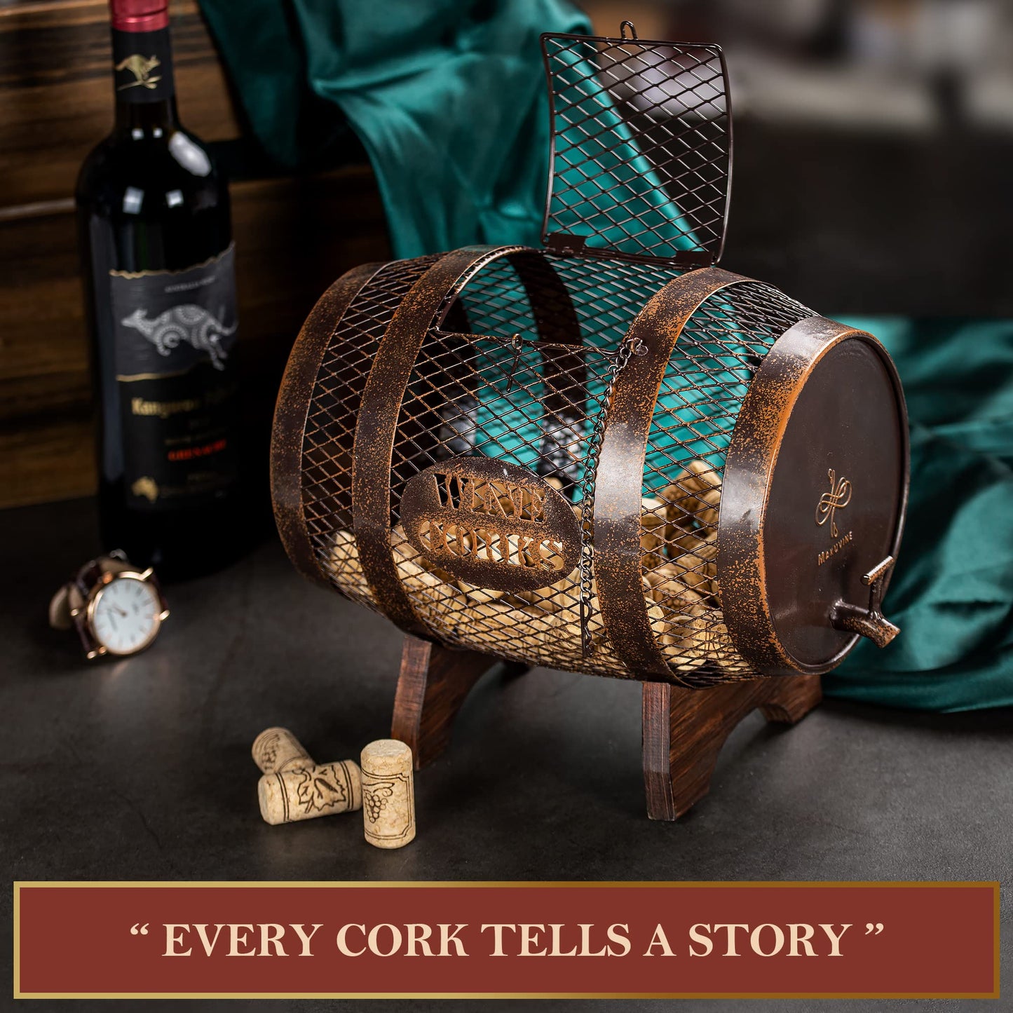 Large Barrel Wine Cork Holder