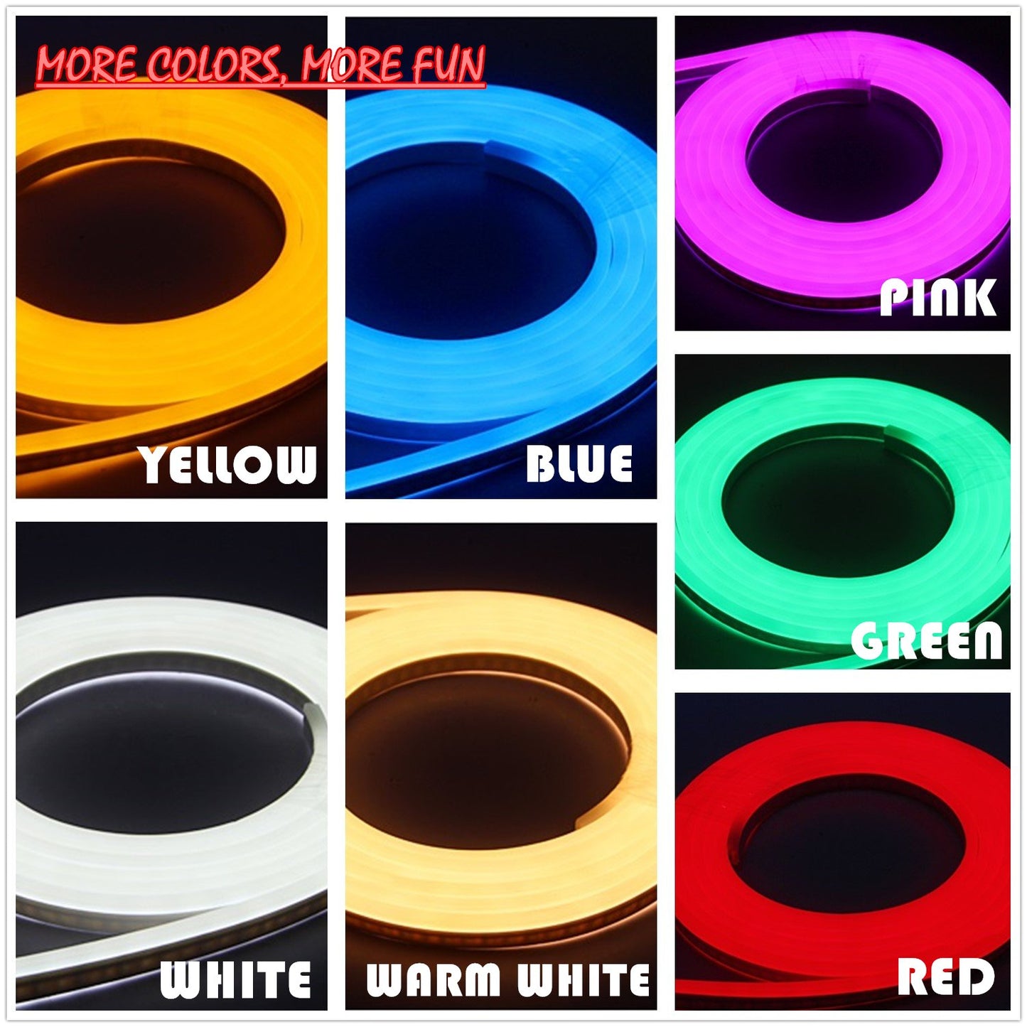 LED Neon Strip Lights - Waterproof, Dimmable, Blue