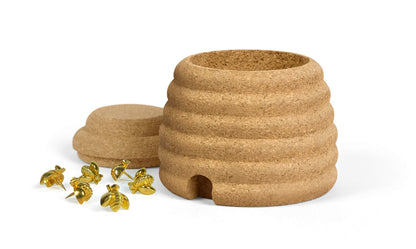 Busy Bees Cork Hive Box with Bee Pins