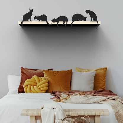 Whimsical Cat Silhouettes: Purr-fect Shelf Decor