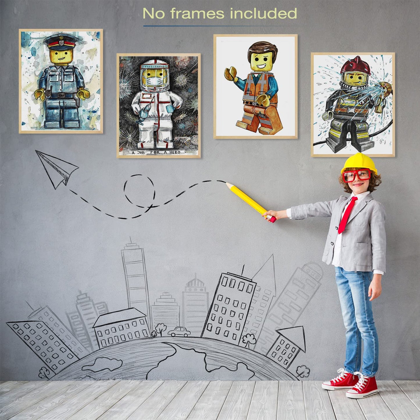 Lego Style Figures Wall Art Set