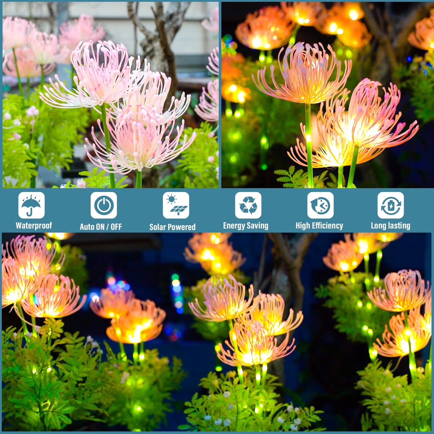 Solar Garden Lights - Glowing Flowers