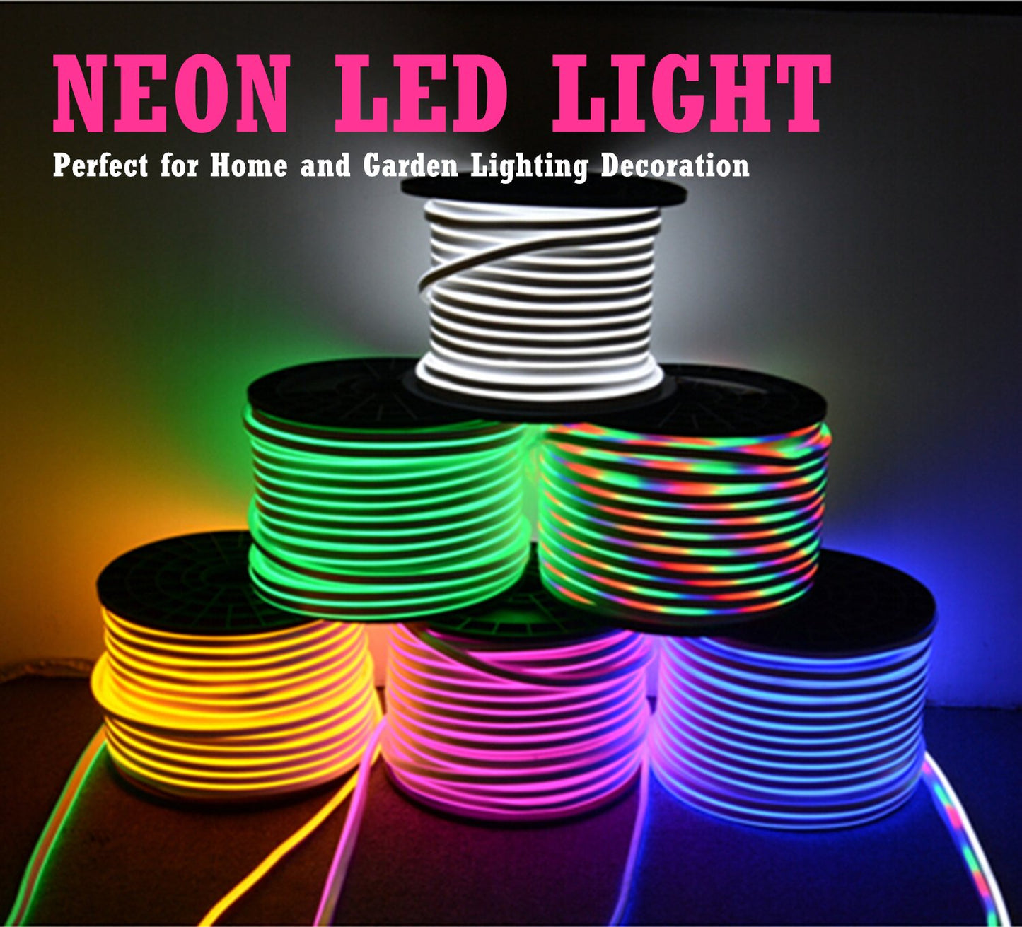 LED Neon Strip Lights - Waterproof, Dimmable, Blue