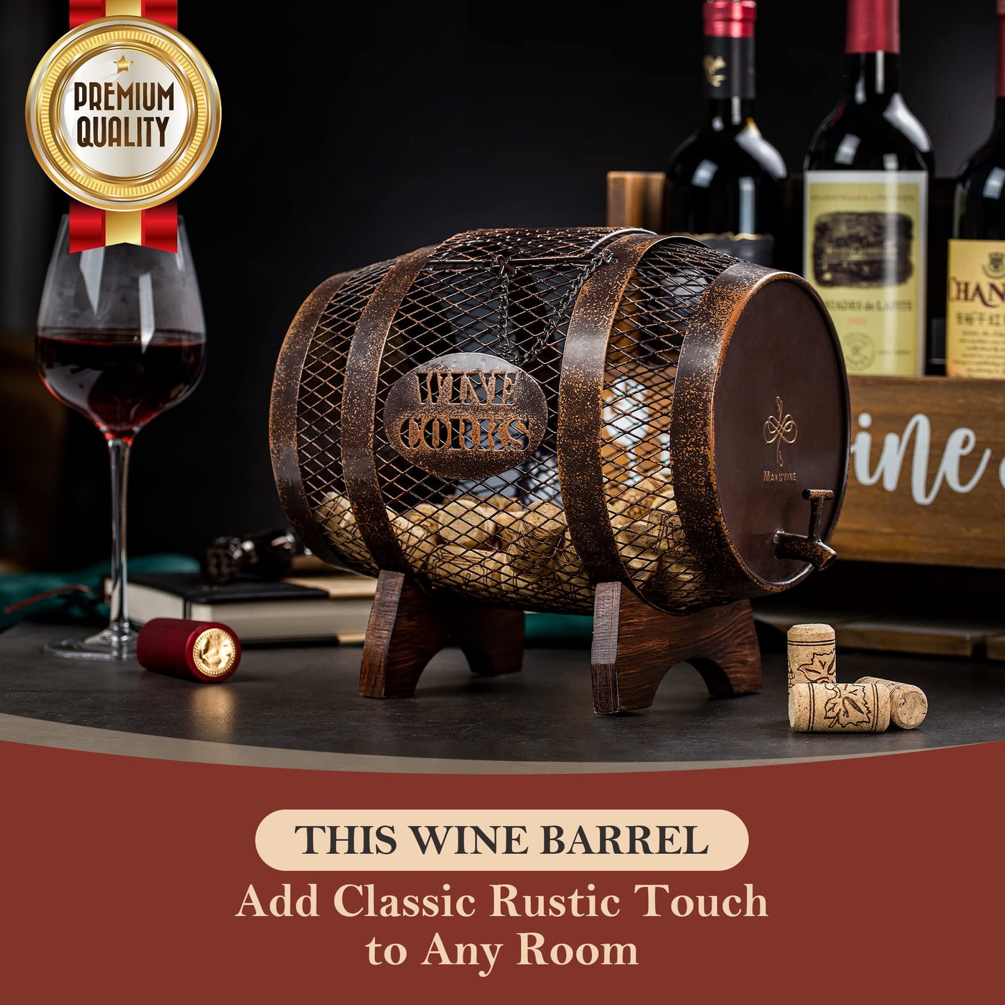 Large Barrel Wine Cork Holder