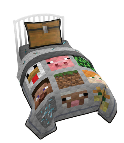 Minecraft Twin Quilt & Sham Set