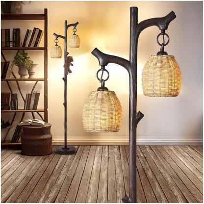 Scenekoy Rustic Farmhouse Standing Floor Lamp