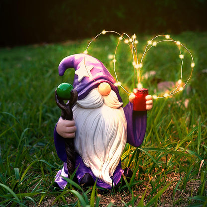 Gnome Statue with Solar LED Lights