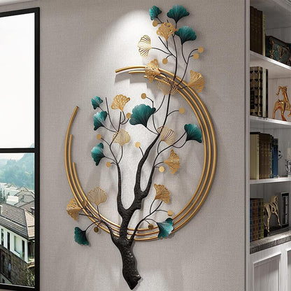 3D Ginkgo Leaf Metal Wall Art