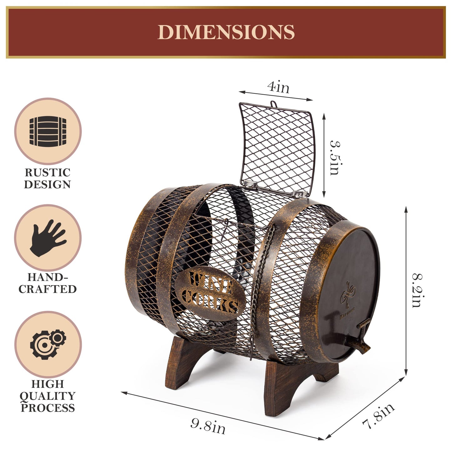 Large Barrel Wine Cork Holder