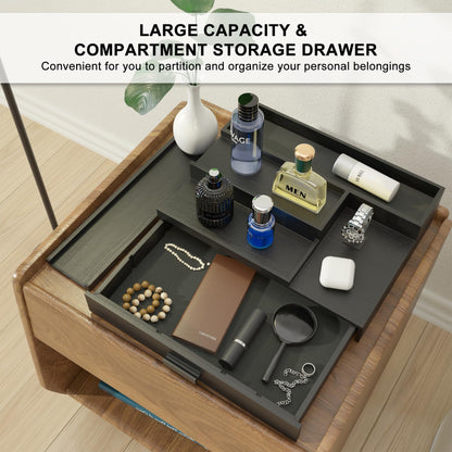 Wooden Cologne Organizer - 3-Tier Stand with Drawer