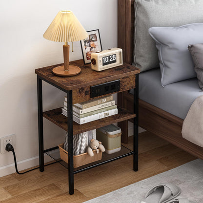 Nightstand with Charging Station - Set of 2